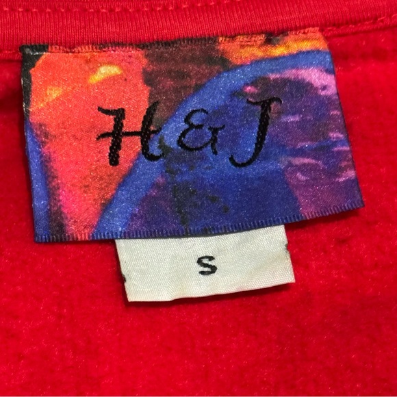 Vintage H & J Red leopard print zip up cardigan size Small - Picture 3 of 8